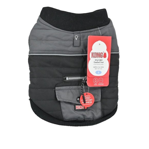 Kong Other - NEW KONG Dog Stay Dry Comfort Puffer Vest Clothes Outfit Costume Black Sz Small